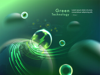 green technology futuristic and innovation background. Environment technology.Abstract technology background.Vector illustration.