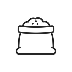 Feed bag, linear style icon. A bag of feed livestock, feeding and agriculture. Editable stroke width.