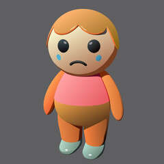 sad man full body 3D Plastic