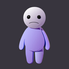 sad man full body 3D Plastic