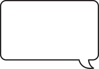 シンプルな吹き出し　長方形　ツノ右