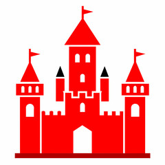Fototapeta premium red CASTLES of old king vector illustration 2025