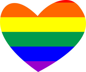 Rainbow heart shape PNG