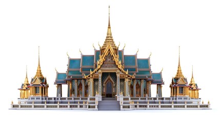 Naklejka premium Emerald Buddha Temple at Grand Palace with Gilded Accents and Intricate Carvings
