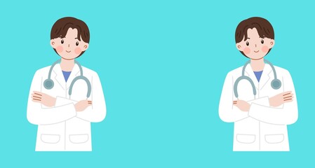 Obraz premium Illustration of a nurse holding a clipboard.