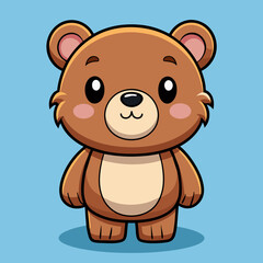Cute Hand Drawn Animal Bear Cartoon Vector Illustration by eps 10
