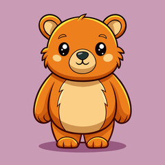 Cute Hand Drawn Animal Bear Cartoon Vector Illustration by eps 10