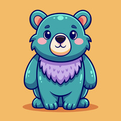 Cute Hand Drawn Animal Bear Cartoon Vector Illustration by eps 10