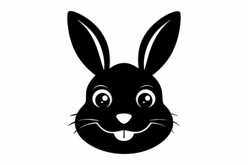 Happy Easter Rabbit Silhouette Face vector design,illustration, hare, animals, cute, holiday, fun, spring, baby, art, mammal, egg, pet, toy, love, 