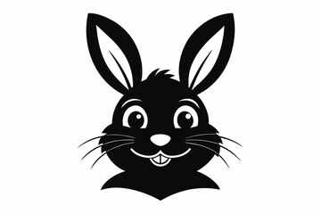 Happy Easter Rabbit Silhouette Face vector design,illustration, hare, animals, cute, holiday, fun, spring, baby, art, mammal, egg, pet, toy, love, 