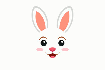 Happy Easter Rabbit Silhouette Face vector design,illustration, hare, animals, cute, holiday, fun, spring, baby, art, mammal, egg, pet, toy, love, 