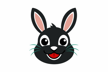 Happy Easter Rabbit Silhouette Face vector design,illustration, hare, animals, cute, holiday, fun, spring, baby, art, mammal, egg, pet, toy, love, 