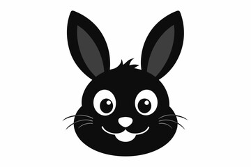 Happy Easter Rabbit Silhouette Face vector design,illustration, hare, animals, cute, holiday, fun, spring, baby, art, mammal, egg, pet, toy, love, 