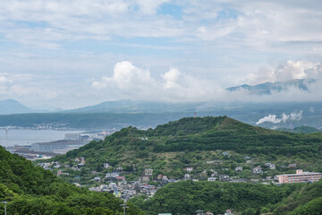 地球岬展望台から見る室蘭の市街地