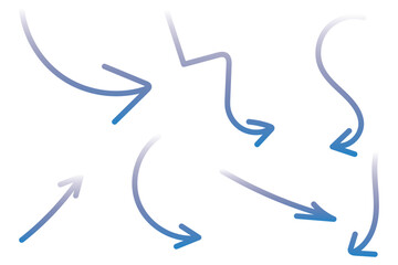 Obraz premium Set of hand drawn black arrow sign or symbol element doodle design. Vector illustration.