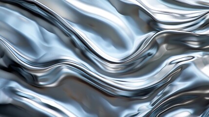 Abstract silver liquid metal background. Smooth, flowing, and reflective surface with a metallic sheen.