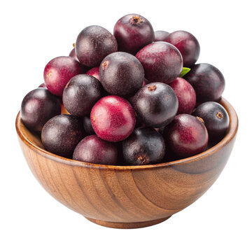Phalsa or falsa ripe fruit on bowl isolated on Transparent background.