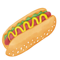 hot dog with mustard