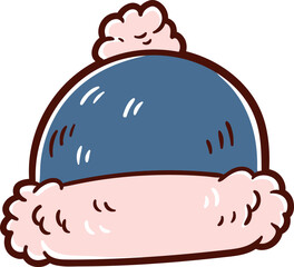 Cute beanie, hand-drawn christmas hat.