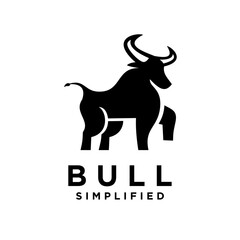 Bull Black logo icon design illustration template