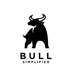 Bull Black logo icon design illustration template