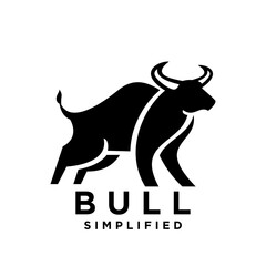 Bull Black logo icon design illustration template