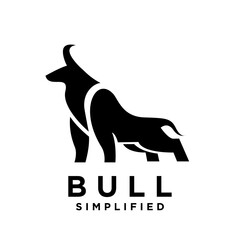 Bull Black logo icon design illustration template