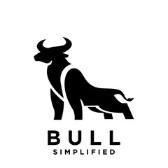 Bull Black logo icon design illustration template