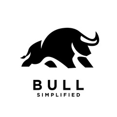 Bull Black logo icon design illustration template
