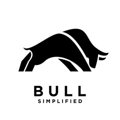 Bull Black logo icon design illustration template