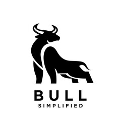 Bull Black logo icon design illustration template