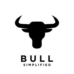 Bull Black logo icon design illustration template