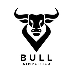 Bull Black logo icon design illustration template