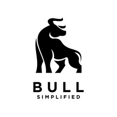Bull Black logo icon design illustration template