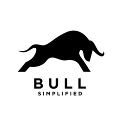 Bull Black logo icon design illustration template