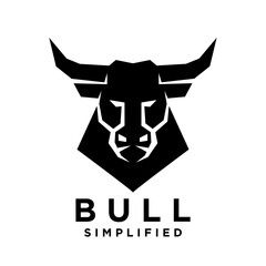 Bull Black logo icon design illustration template