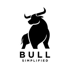 Bull Black logo icon design illustration template