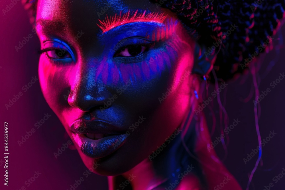 Fototapete the image showcases a vivid interaction of neon lights creating a dynamic abstract effect