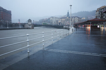 River of Bilbao in a winter day