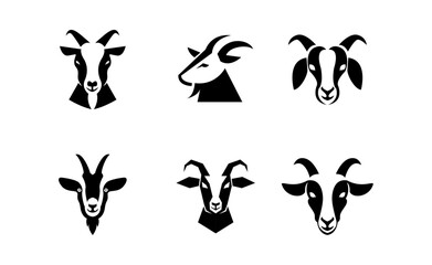 Goat Head logo icon design illustration