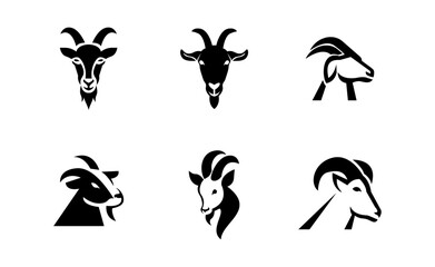 Goat Head logo icon design illustration