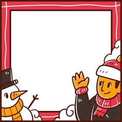 Hand-drawn frame of christmas