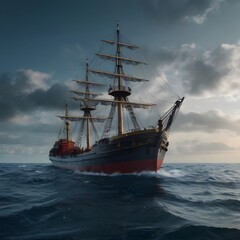 Fototapeta premium ship in the sea