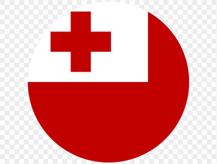 Fototapeta premium Tonga flag button on png or transparent background. vector illustration. 