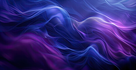 Naklejka premium Abstract Purple and Blue Light Waves Background