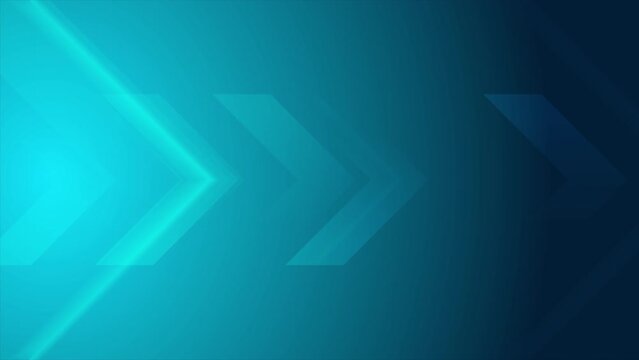 Technology abstract background with bright blue arrows. Seamless looping geometry motion design. Video animation Ultra HD 4K 3840x2160