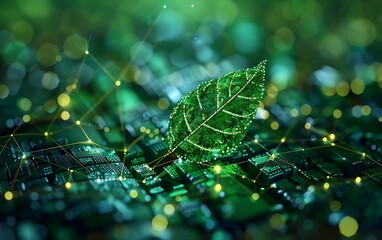 Industry, environmental science technology graphics for sustainable environments combined with future technology