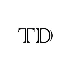 Modern Initials TD Logo, suitable for business with DT or TD initials. Alphabet letter icon logo TD