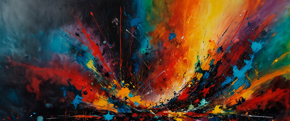 Abstract multi colored background, explosion of color.