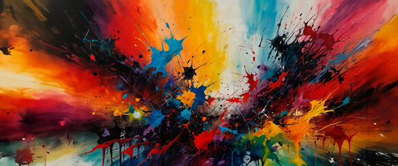 Abstract multi colored background, explosion of color.